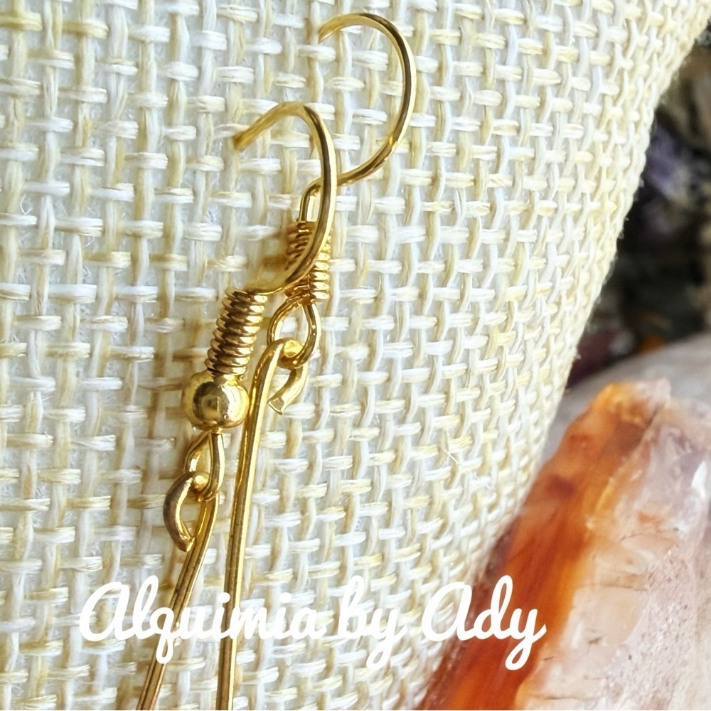 Reddish-Brown Bead Drop Earrings • Grounded Elegance - Picture 4 of 12